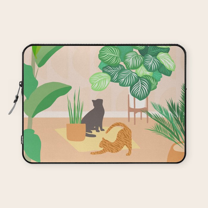 Home Green Home Garden with Cats Laptop Sleeve Gallery Image 1