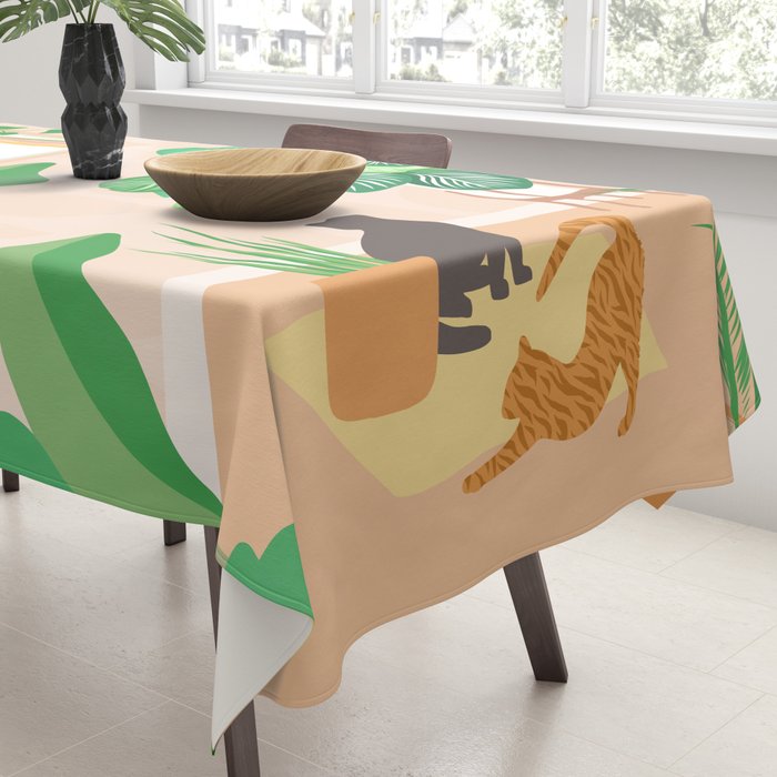 Home Green Home Garden with Cats Tablecloth Gallery Image 3