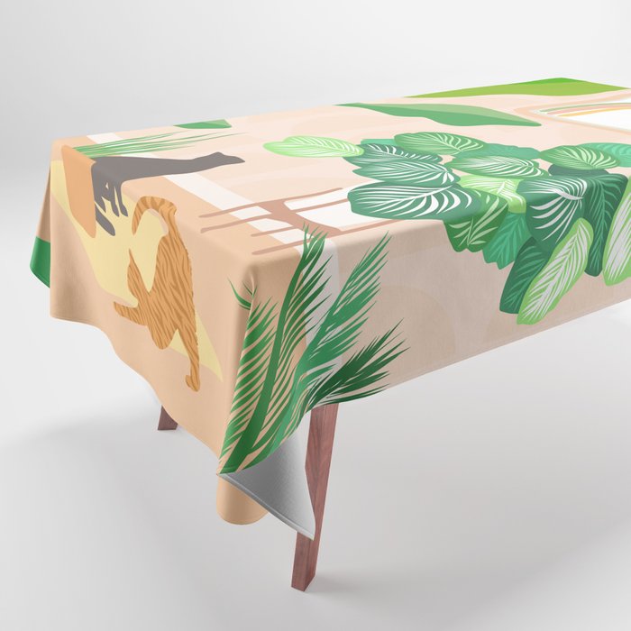 Home Green Home Garden with Cats Tablecloth Gallery Image 1