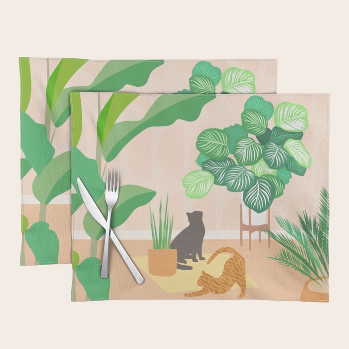 Home Green Home Garden with Cats Placemat Gallery Image 1