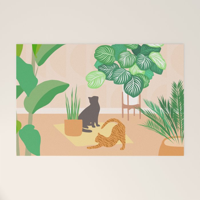 Home Green Home Garden with Cats Welcome Mat Gallery Image 1