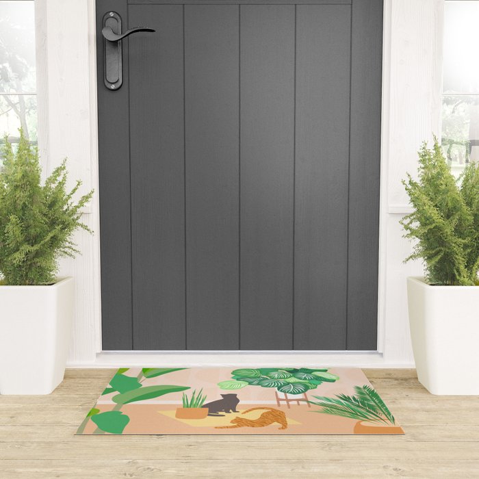 Home Green Home Garden with Cats Welcome Mat Gallery Image 3