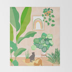Home Green Home Garden with Cats Throw Blanket Gallery Image 2