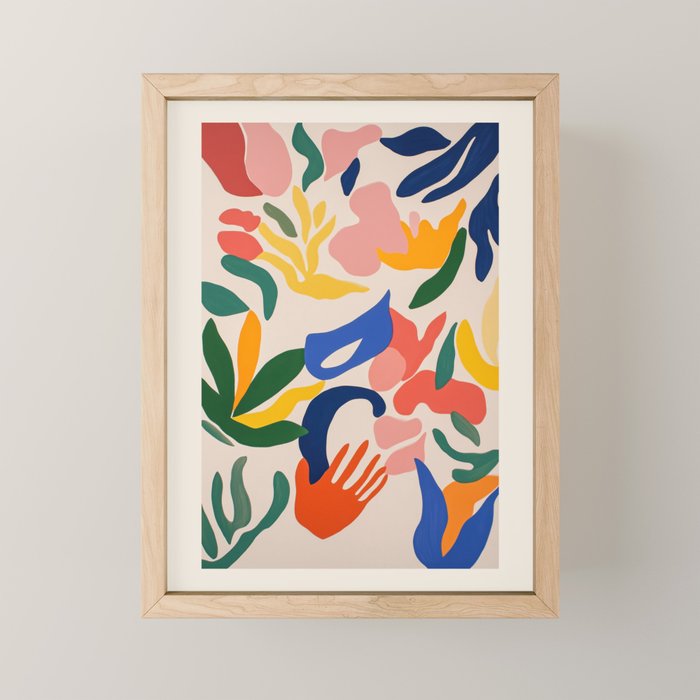 Matisse Style Abstract Cut Outs Illustrations Mini Art Print Gallery Image 1