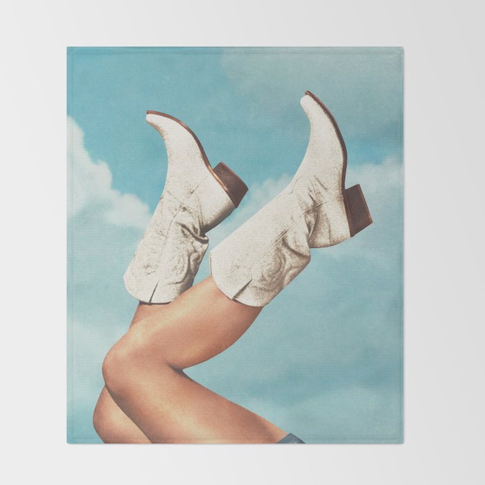 These Boots - Blue Sky Throw Blanket Gallery Image 2