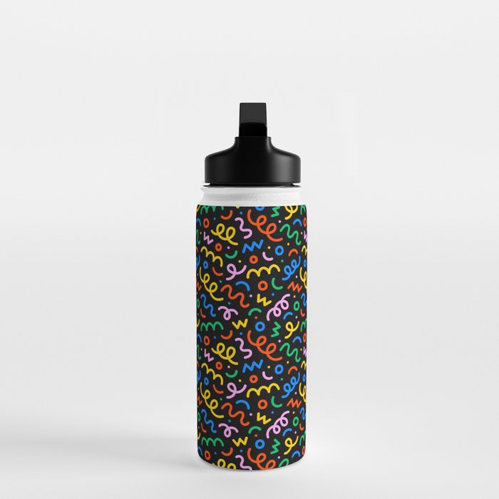 Fun colorful doodle art pattern Water Bottle Gallery Image 3