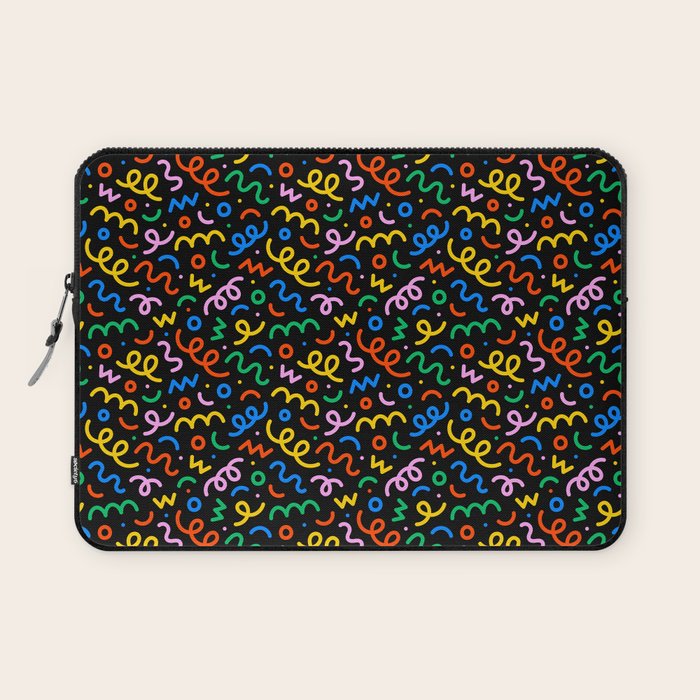 Fun colorful doodle art pattern Laptop Sleeve Gallery Image 1