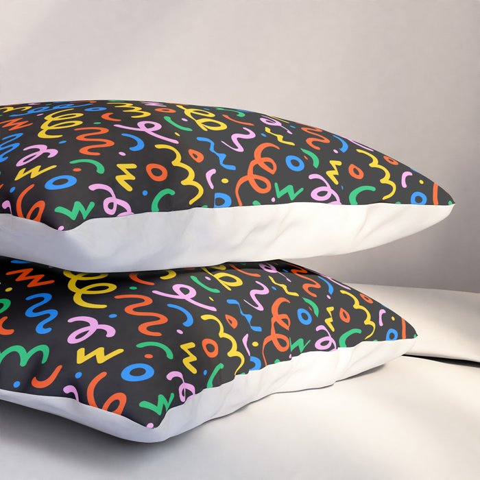 Fun colorful doodle art pattern Pillow Sham Gallery Image 3