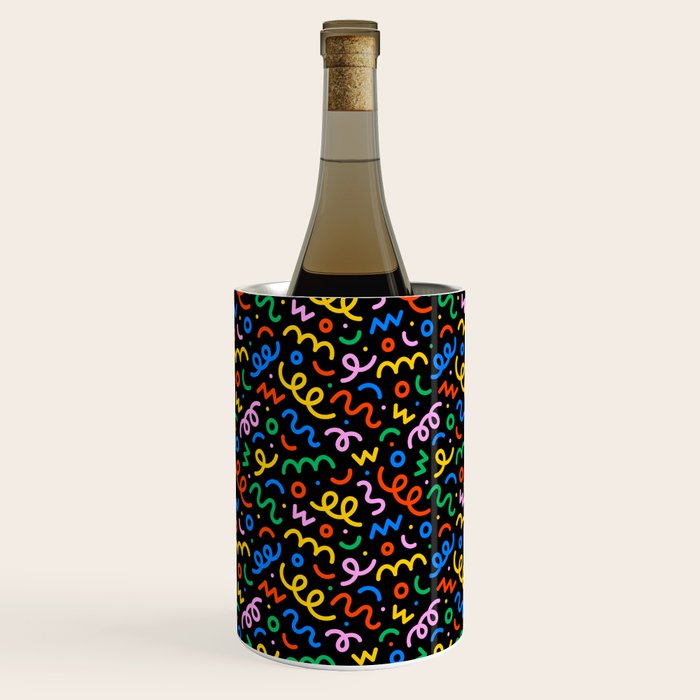 Fun colorful doodle art pattern Wine Chiller Gallery Image 3