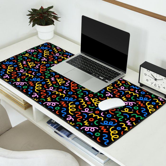 Fun colorful doodle art pattern Desk Mat Gallery Image 2