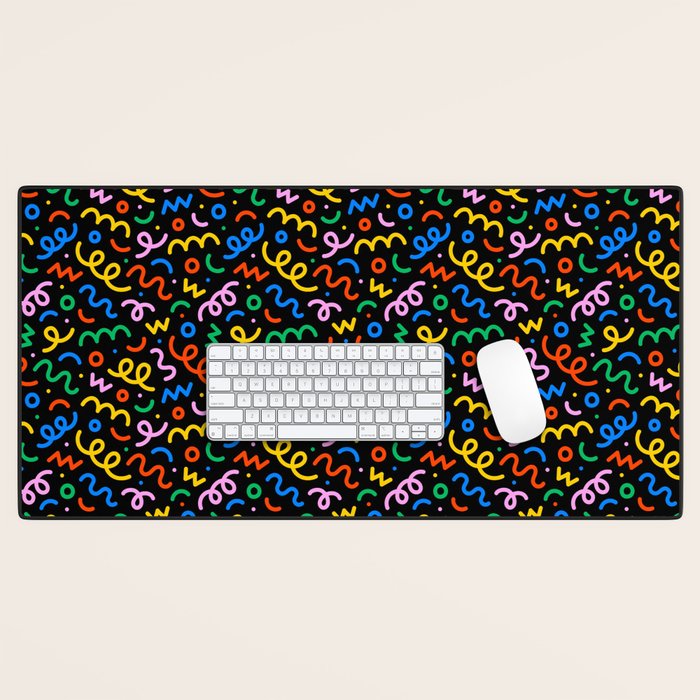 Fun colorful doodle art pattern Desk Mat Gallery Image 1
