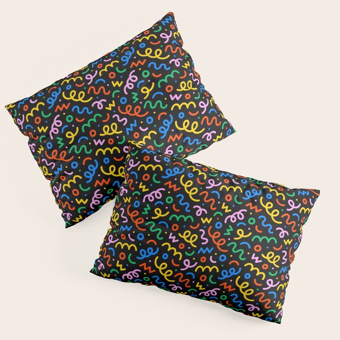 Fun colorful doodle art pattern Pillow Sham Gallery Image 1