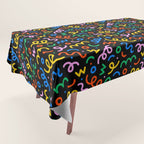 Fun colorful doodle art pattern Tablecloth Gallery Image 1