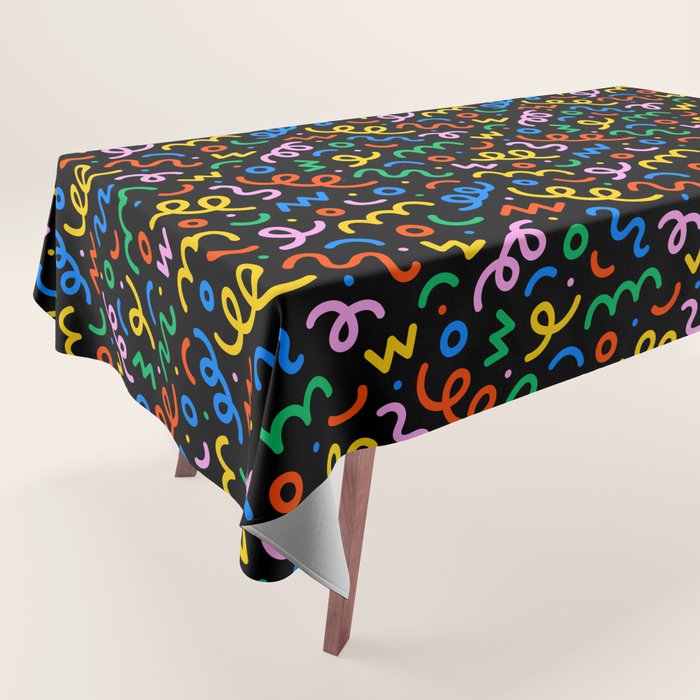 Fun colorful doodle art pattern Tablecloth Gallery Image 1