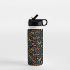Fun colorful doodle art pattern Water Bottle Gallery Image 1