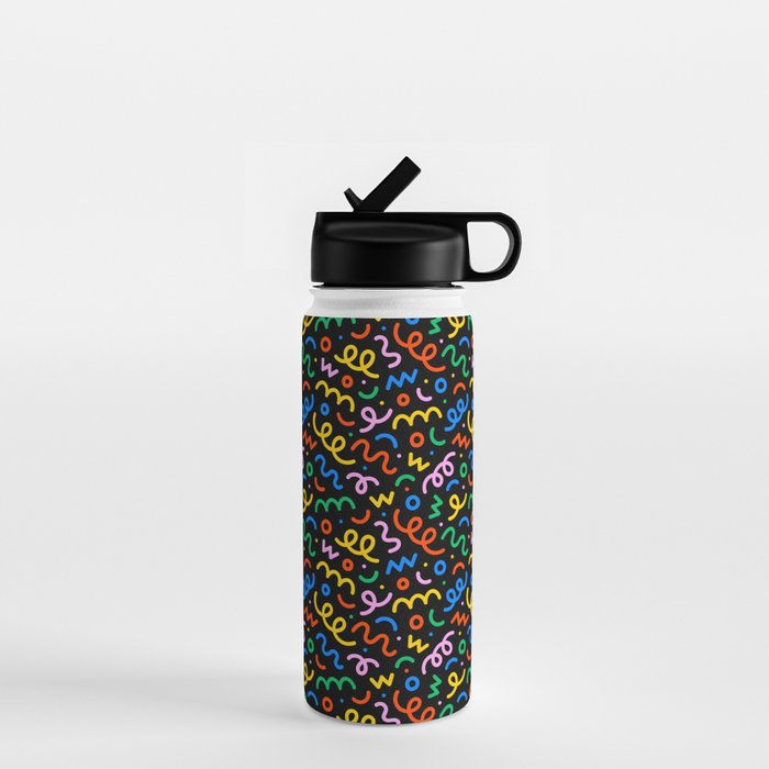 Fun colorful doodle art pattern Water Bottle Gallery Image 1