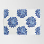 Indigo Succulent |  Watercolor Painting Rug Gallery Image 2