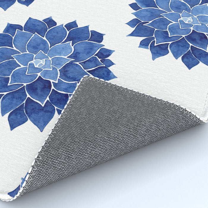 Indigo Succulent |  Watercolor Painting Rug Gallery Image 4
