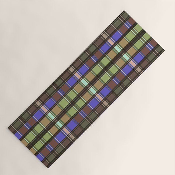 Fusion Colorful Toned Grids Yoga Mat Gallery Image 1