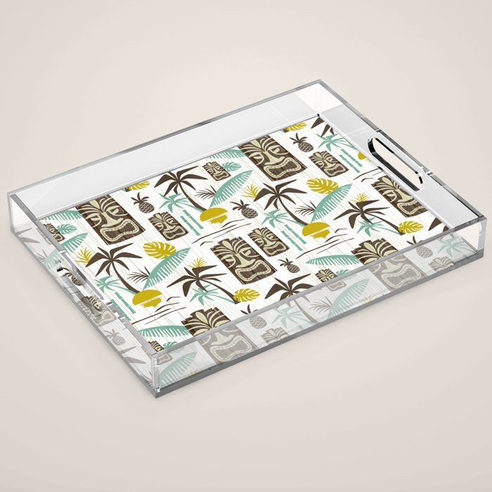 Island Tiki - White Acrylic Tray Gallery Image 1