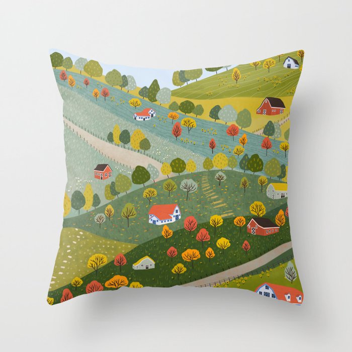 Fall villages Throw Pillow Gallery Image 6