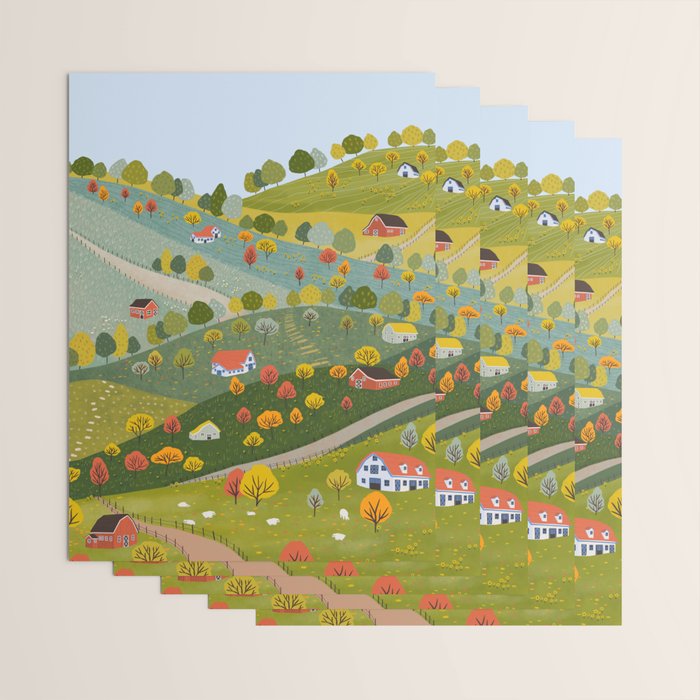 Fall villages Wrapping Paper Gallery Image 3