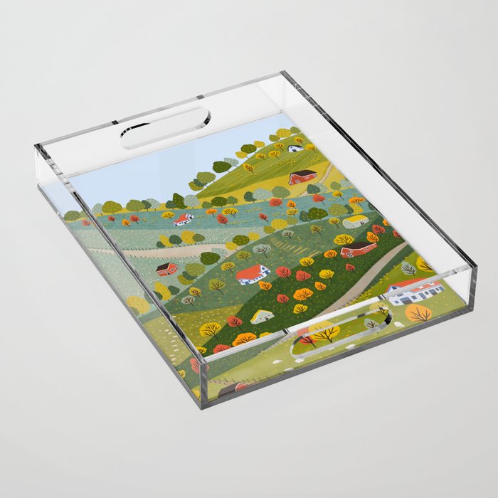 Fall villages Acrylic Tray Gallery Image 1