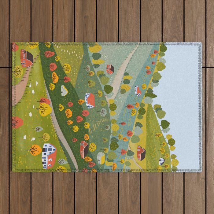 Fall villages Outdoor Rug Gallery Image 1