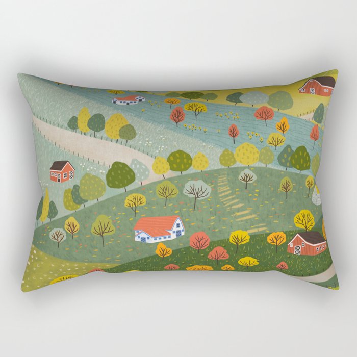 Fall villages Rectangular Pillow Gallery Image 1