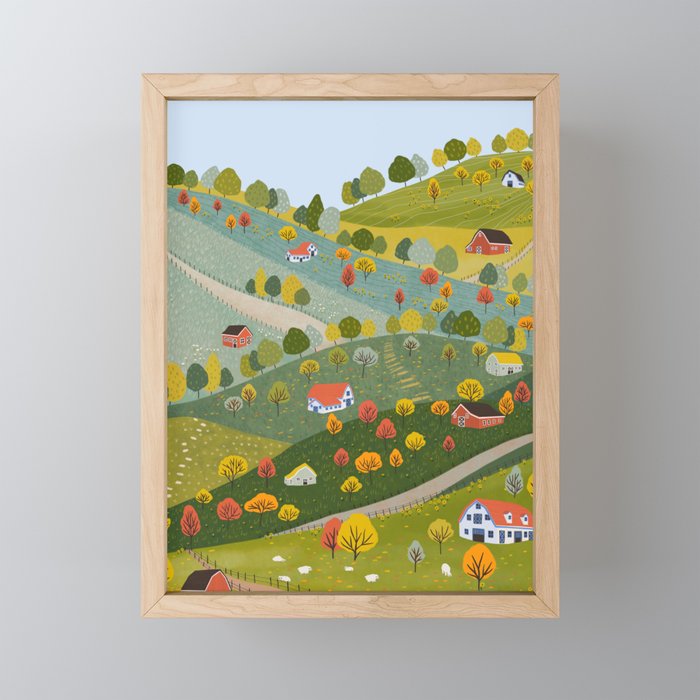 Fall villages Mini Art Print Gallery Image 1