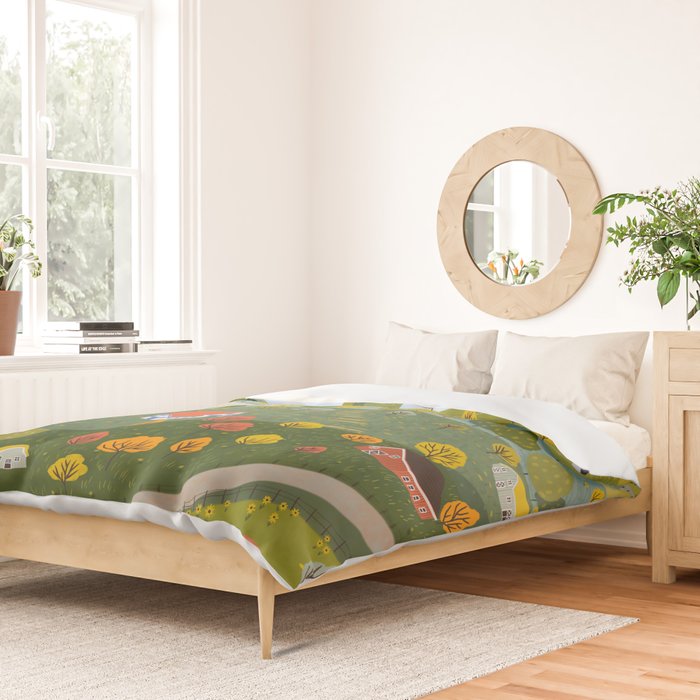 Fall villages Duvet Cover Gallery Image 2