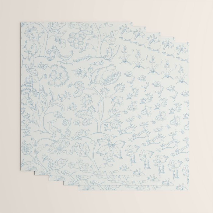 William Morris Middlemore Blue Cornflower Chalk Pattern Wrapping Paper Gallery Image 3