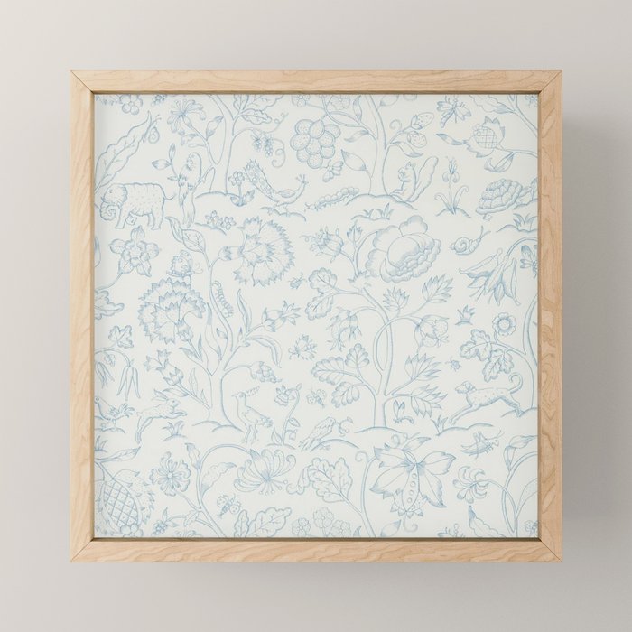 William Morris Middlemore Blue Cornflower Chalk Pattern Mini Art Print Gallery Image 1