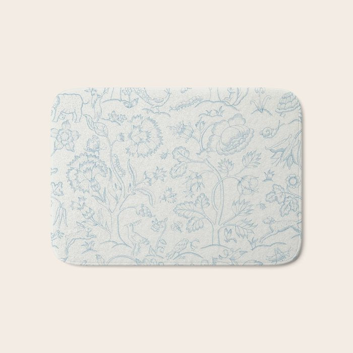 William Morris Middlemore Blue Cornflower Chalk Pattern Bath Mat Gallery Image 1