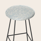 William Morris Middlemore Blue Cornflower Chalk Pattern Stool Gallery Image 2