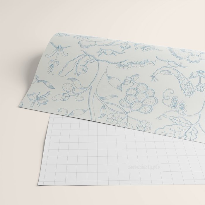 William Morris Middlemore Blue Cornflower Chalk Pattern Wrapping Paper Gallery Image 2