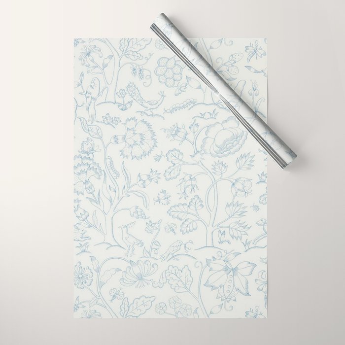 William Morris Middlemore Blue Cornflower Chalk Pattern Wrapping Paper Gallery Image 1