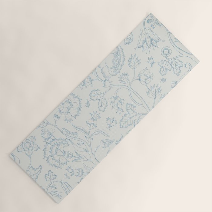William Morris Middlemore Blue Cornflower Chalk Pattern Yoga Mat Gallery Image 1