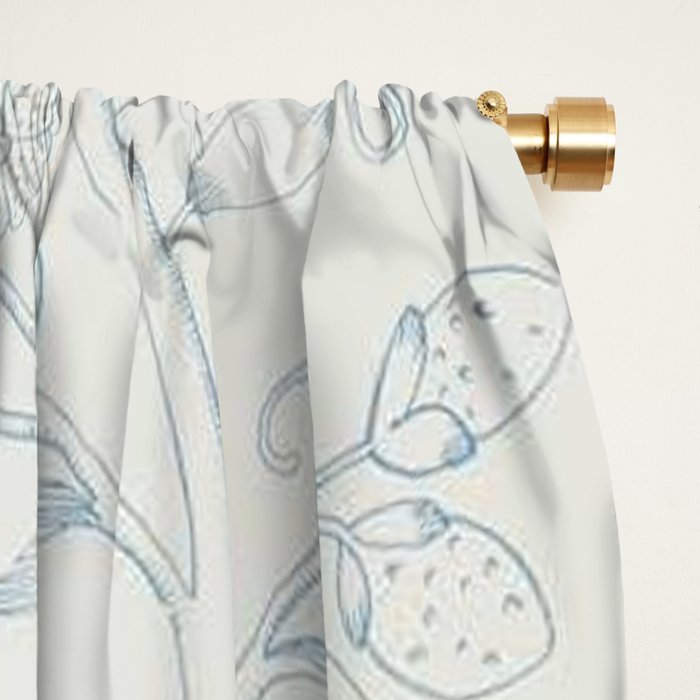 William Morris Middlemore Blue Cornflower Chalk Pattern Window Curtain Gallery Image 2