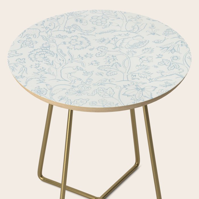 William Morris Middlemore Blue Cornflower Chalk Pattern Side Table Gallery Image 2