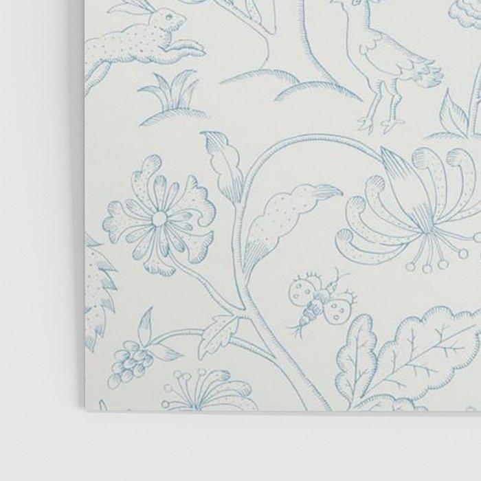 William Morris Middlemore Blue Cornflower Chalk Pattern Poster Gallery Image 3