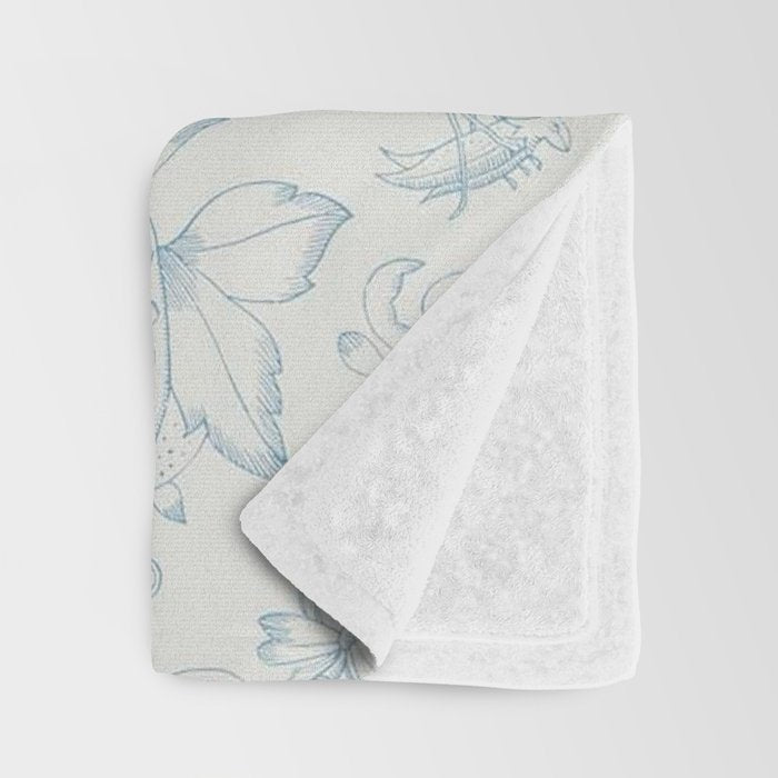 William Morris Middlemore Blue Cornflower Chalk Pattern Throw Blanket Gallery Image 3
