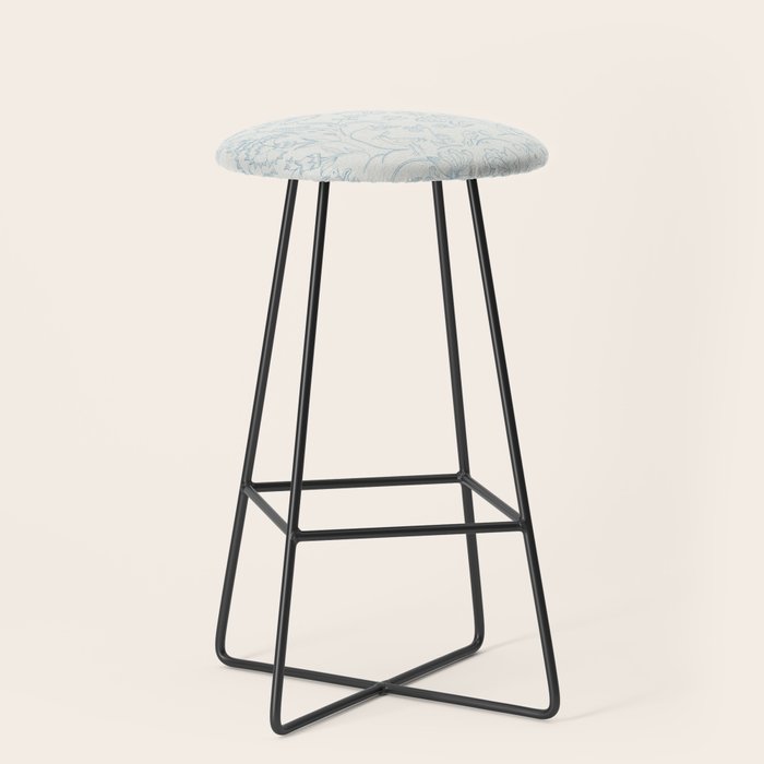 William Morris Middlemore Blue Cornflower Chalk Pattern Stool Gallery Image 1