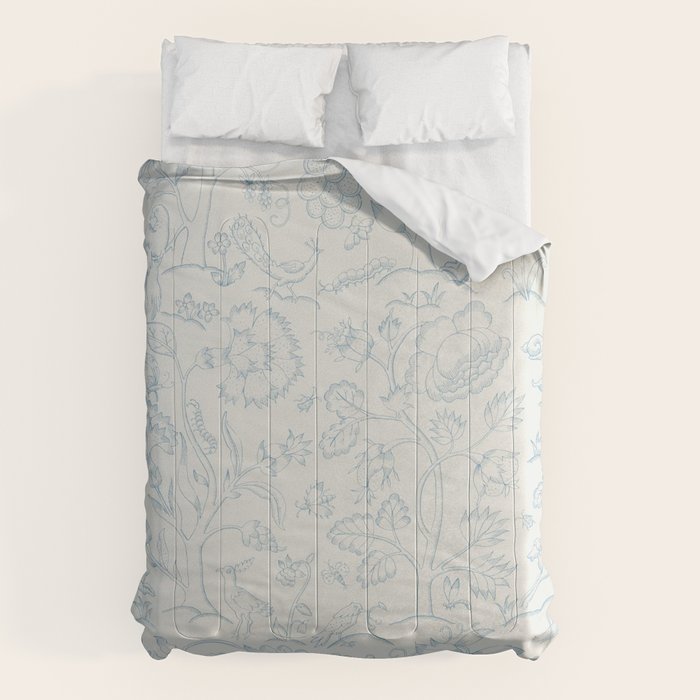 William Morris Middlemore Blue Cornflower Chalk Pattern Comforter Gallery Image 1