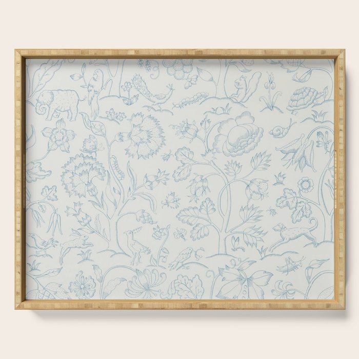 William Morris Middlemore Blue Cornflower Chalk Pattern Serving Tray Gallery Image 1
