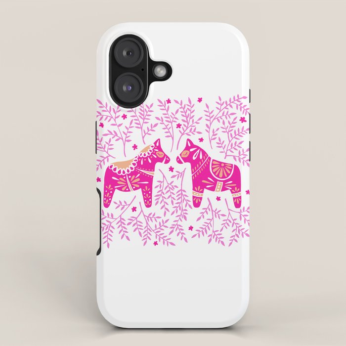 Swedish Dala Horses - Pink Palette iPhone Case Gallery Image 1