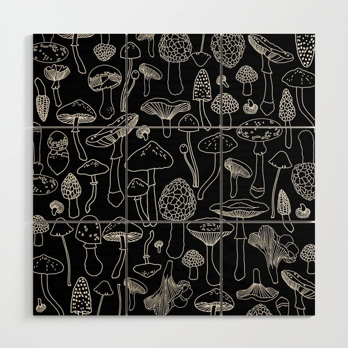 Marcella Mushrooms Wood Wall Art Gallery Image 1