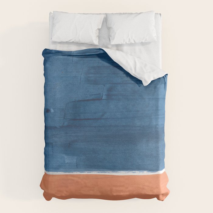 Navy Blye Tan Minimalist Modern Mid Century Rothko Color Block Squares by Ejaaz Haniff Duvet Cover Gallery Image 6