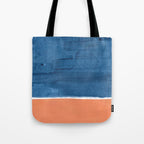 Navy Blye Tan Minimalist Modern Mid Century Rothko Color Block Squares by Ejaaz Haniff Tote Bag Gallery Image 1