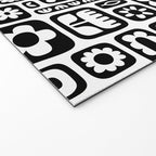 Vintage black and white floral art pattern Welcome Mat Gallery Image 2